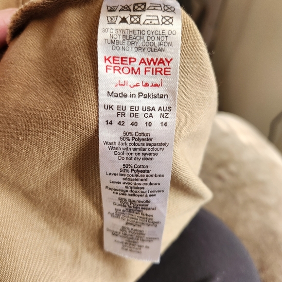 PrettyLittleThing Womens Drawstring Wide Leg Baggy Khaki Cargos Size 10 - Picture 8 of 16